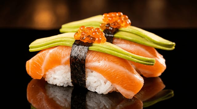 Salmon & Avocado Nigiri.
