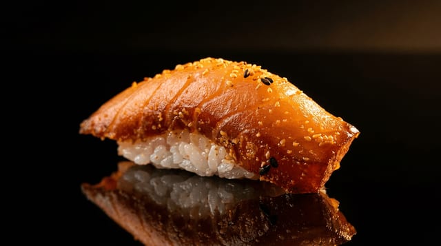 Karakuchi Salmon Nigiri.